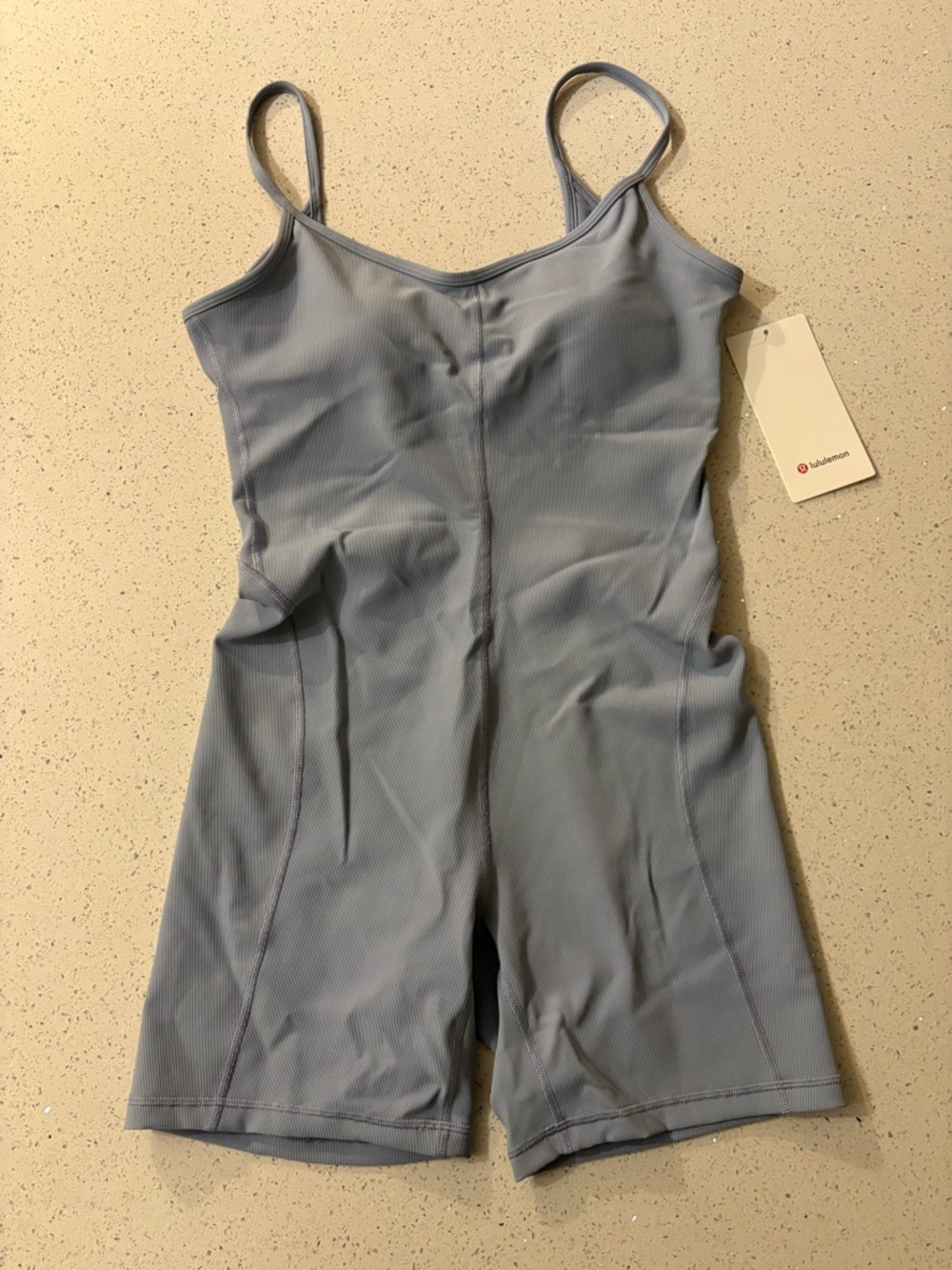 lululemon athletica chambray Ribbed Contoured Unitard 6" - size 10 *NWT